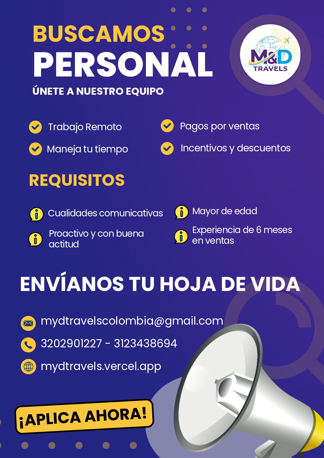 Oferta de Empleo - Asesores Comerciales